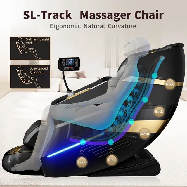 Alt view image 3 of 7 - Massage Chair Full Body,Zero Gravity 3D SL-Track Shiatsu Massage Recliner Chair Built-in Heat System Airbag Massage with Body Scan, Deep Yoga Stretch, Calfrest Extension And Foot And Back massage