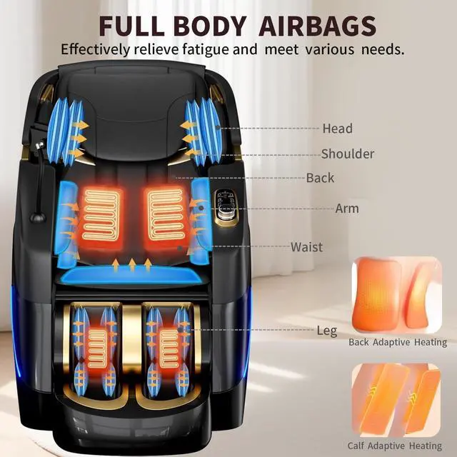 Alt view image 7 of 7 - Massage Chair Full Body,Zero Gravity 3D SL-Track Shiatsu Massage Recliner Chair Built-in Heat System Airbag Massage with Body Scan, Deep Yoga Stretch, Calfrest Extension And Foot And Back massage