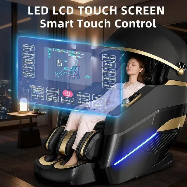 Alt view image 6 of 7 - Massage Chair Full Body,Zero Gravity 3D SL-Track Shiatsu Massage Recliner Chair Built-in Heat System Airbag Massage with Body Scan, Deep Yoga Stretch, Calfrest Extension And Foot And Back massage