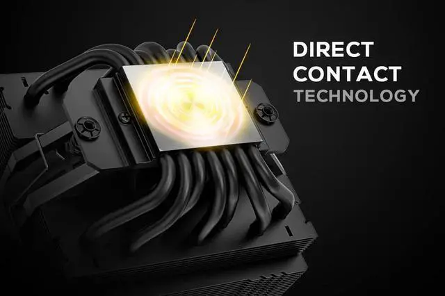 Alt view image 2 of 7 - ID-COOLING SE-207-XT Slim 135mm Height All-Black CPU Cooler 7 Heat Pipes Dual-Tower CPU Air Cooler with 120mm PWM Fan TDP 220W, CPU Fan for Intel 1700/1200/115X, AMD AM5/AM4