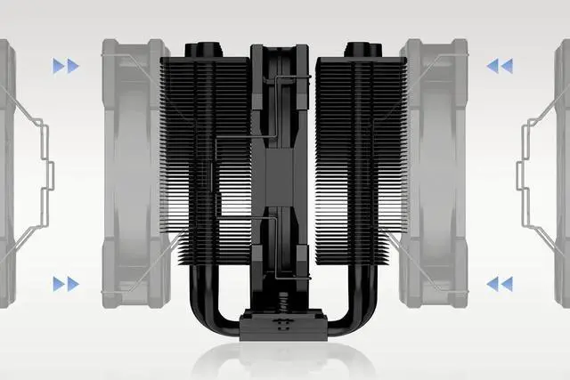 Alt view image 5 of 7 - ID-COOLING SE-207-XT Slim 135mm Height All-Black CPU Cooler 7 Heat Pipes Dual-Tower CPU Air Cooler with 120mm PWM Fan TDP 220W, CPU Fan for Intel 1700/1200/115X, AMD AM5/AM4