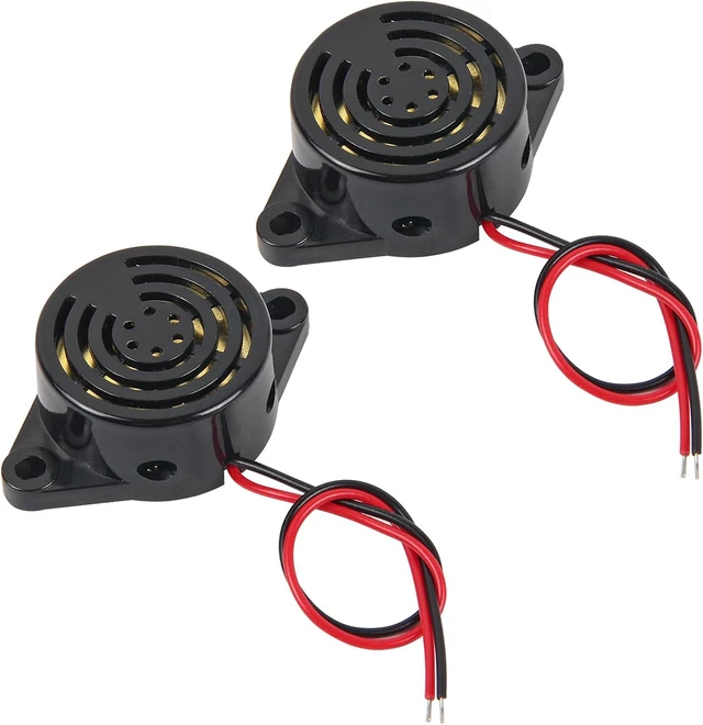 Alt view image 2 of 7 - 2 PCS Piezo Buzzer, Icstation Buzzer Alarm 12V Electronic Beep Buzzer 100dB Piezo Alarm Siren Continous Sound for Motorcycle Golf Cart Vehicles Car Alarm