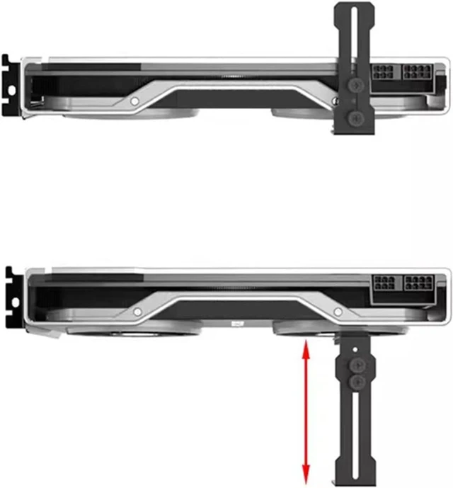 Alt view image 4 of 6 - Graphics Card GPU Brace Video Card Sag Portable Cushioning Pad Holder Bracket Support Bracket for Support Adjustment, Black