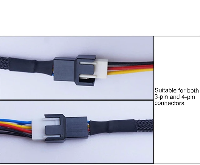 Alt view image 6 of 7 - Case Fan Adapter USB to PWM Converter Connector,30CM