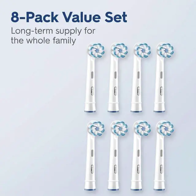 Alt view image 4 of 6 - Oral-B Pro Sensitive Clean Replacement Brush Heads, 8 Count - Extra Soft Bristles for Sensitive Gums, Compatible with Most Oral-B Electric Toothbrushes