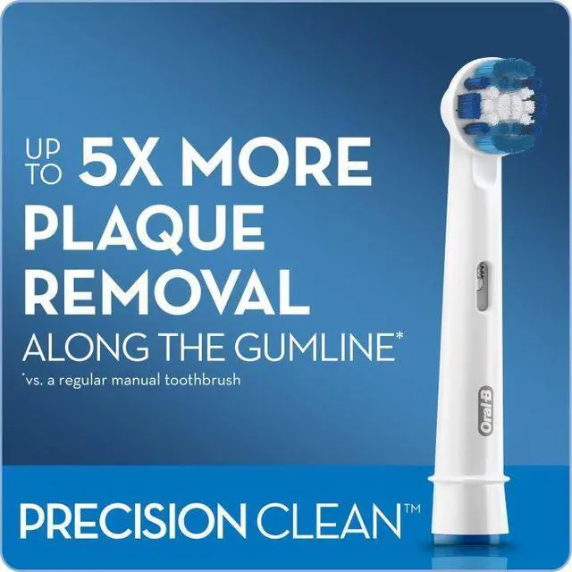 Alt view image 2 of 5 - Oral-B Precision Clean Replacement Brush Heads, 10 Count (8+2 Extra) - Round Head, Compatible with Most Oral-B Electric Toothbrushes