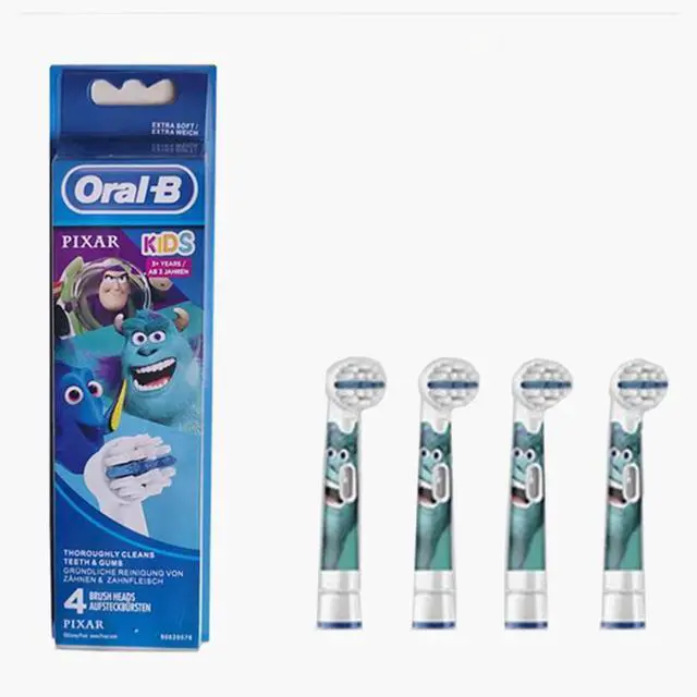 Main image of Oral-B Kids Disney Pixar Monsters, Inc. / Toy Story Replacement Electric Toothbrush Heads, 4 Count, Extra Soft Bristles, Ages 3+