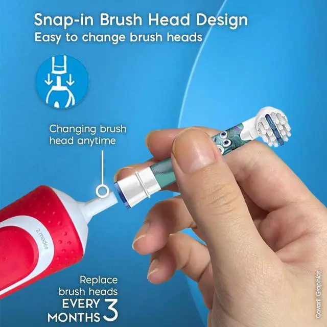 Alt view image 2 of 4 - Oral-B Kids Disney Pixar Monsters, Inc. / Toy Story Replacement Electric Toothbrush Heads, 4 Count, Extra Soft Bristles, Ages 3+