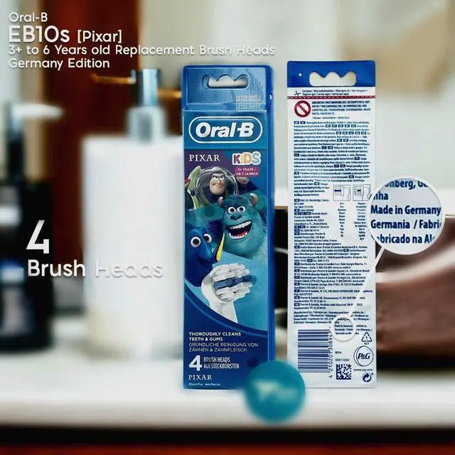 Alt view image 4 of 4 - Oral-B Kids Disney Pixar Monsters, Inc. / Toy Story Replacement Electric Toothbrush Heads, 4 Count, Extra Soft Bristles, Ages 3+