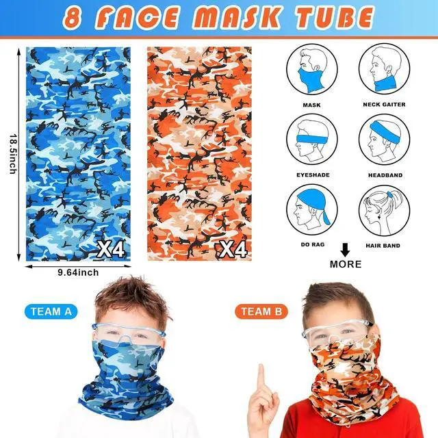 Alt view image 2 of 7 - Sosation 32 Pcs Gun Party Supplies and Favors Compatible with Nerf Include Tactical Glasses Face Mask Foam Darts Wrist Ammo Holder Gun Accessories Party Favors