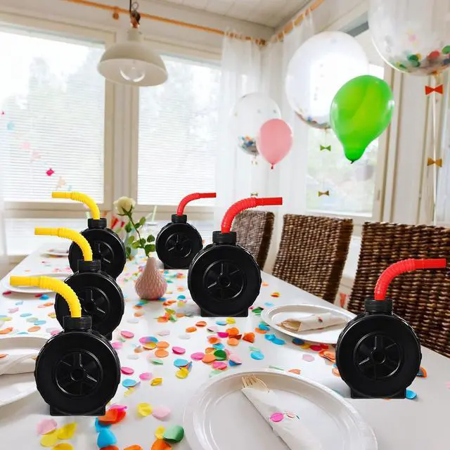 Alt view image 5 of 5 - Sawysine 12 Pack Monster Truck Tires Cups with Red Yellow Straw, Wheels Themed Cup Monster Truck Party Favors for Race Car Construction Birthday Supplies