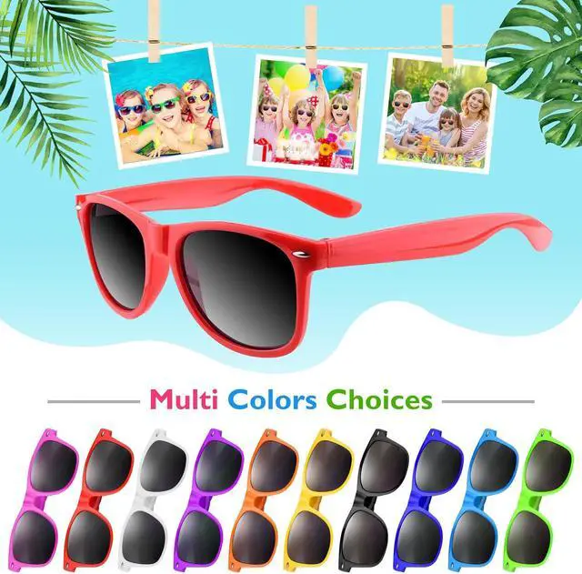 Alt view image 2 of 7 - 100 Pack Neon Kids Sunglasses Party Favors for Birthday Party Summer Beach Pool Party Supplies