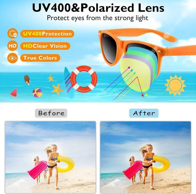 Alt view image 4 of 7 - 100 Pack Neon Kids Sunglasses Party Favors for Birthday Party Summer Beach Pool Party Supplies