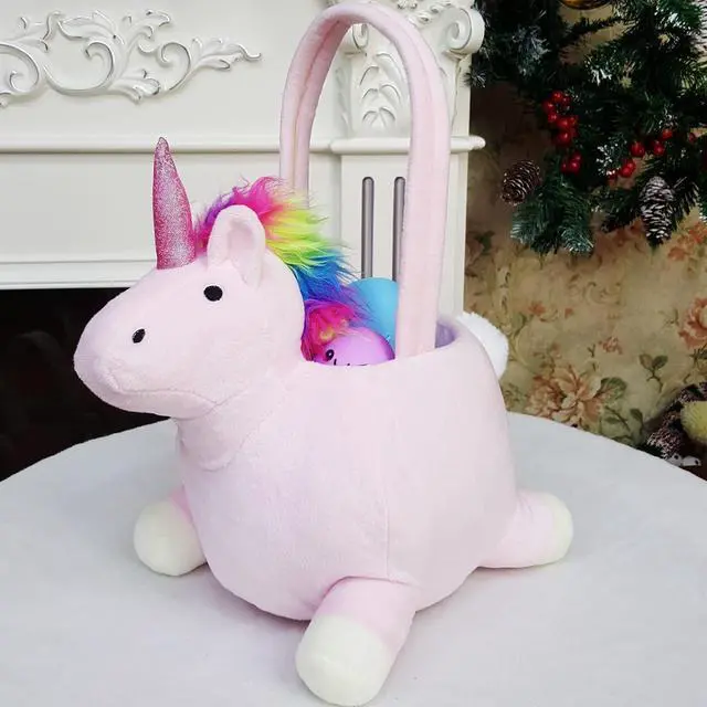 Alt view image 4 of 7 - 3D Halloween Plush Basket Trick or Treat Bag, Cute Unicorn Animal Halloween Candy Bucket for Decorations Party Supplies Candy Gifts Storage, Pink