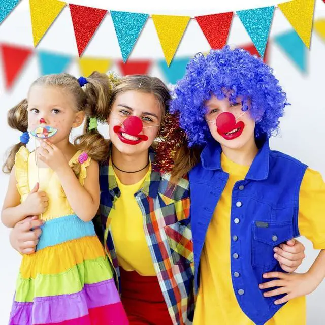 Alt view image 5 of 7 - 45 Pieces Colorful Pennant Flags - 49ft Carnival Theme Party Garland Banner Yellow Blue Red Glitter Paper Pennant Triangle Bunting Flag for Baby Shower Home Classroom Decor