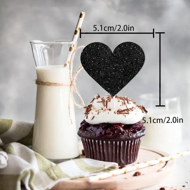 Alt view image 2 of 7 - 18pcs Black Gold Glitter Dessert Cupcake Pick for Straight Outta 1973 Cheer to 53rd Years Old Theme Decor Supplies Happy 53rd Birthday Party Decoration