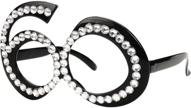 Alt view image 2 of 6 - Ocean Line 60th Birthday Glasses - Number Crystal Frame, Party Favors, Wedding, Funny Costume Sunglasses, Novelty Eyewear Celebration Decoration for Kids and Adults 6 Pack (60)