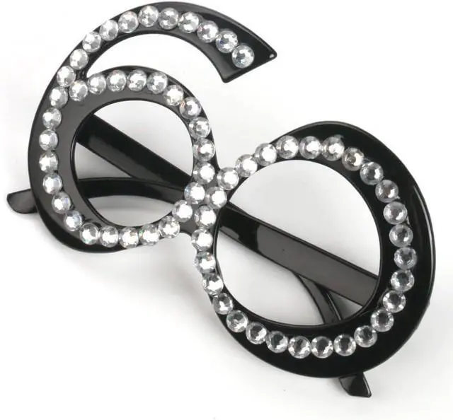 Alt view image 5 of 6 - Ocean Line 60th Birthday Glasses - Number Crystal Frame, Party Favors, Wedding, Funny Costume Sunglasses, Novelty Eyewear Celebration Decoration for Kids and Adults 6 Pack (60)