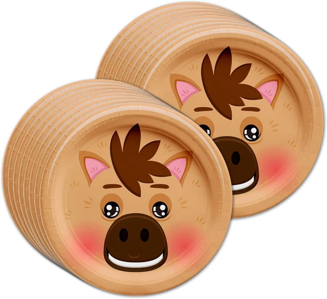 Alt view image 2 of 7 - Horse Birthday Party Supplies Set Plates Napkins Cups Tableware Kit for 16