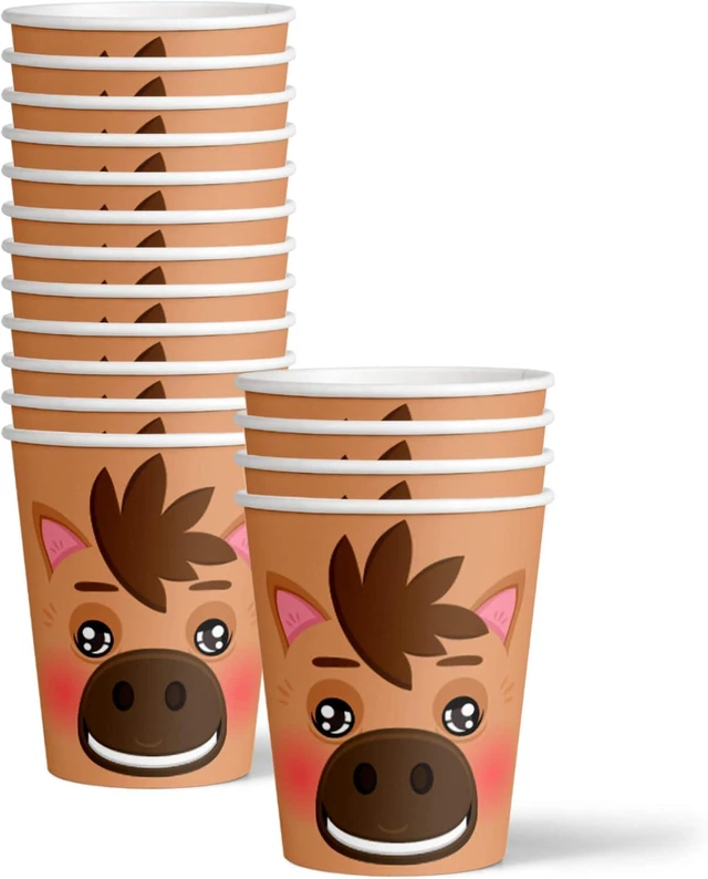 Alt view image 3 of 7 - Horse Birthday Party Supplies Set Plates Napkins Cups Tableware Kit for 16