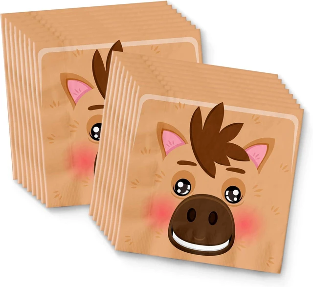 Alt view image 4 of 7 - Horse Birthday Party Supplies Set Plates Napkins Cups Tableware Kit for 16