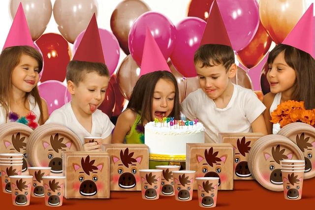 Alt view image 7 of 7 - Horse Birthday Party Supplies Set Plates Napkins Cups Tableware Kit for 16