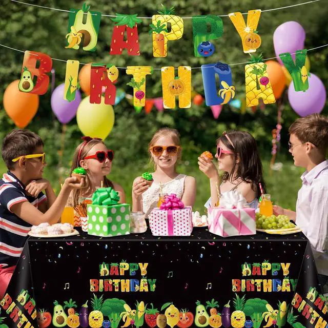 Alt view image 6 of 7 - Zhehao 172 PCS Dancing Fruit Party Decorations Include Fruit Birthday Tableware Set Fruit Theme Banner Summer Fruit Party Tablecloths for Dancing Fruit 1st Birthday Baby Shower Party Supplies Decor
