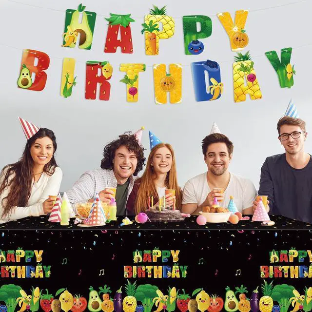 Alt view image 7 of 7 - Zhehao 172 PCS Dancing Fruit Party Decorations Include Fruit Birthday Tableware Set Fruit Theme Banner Summer Fruit Party Tablecloths for Dancing Fruit 1st Birthday Baby Shower Party Supplies Decor