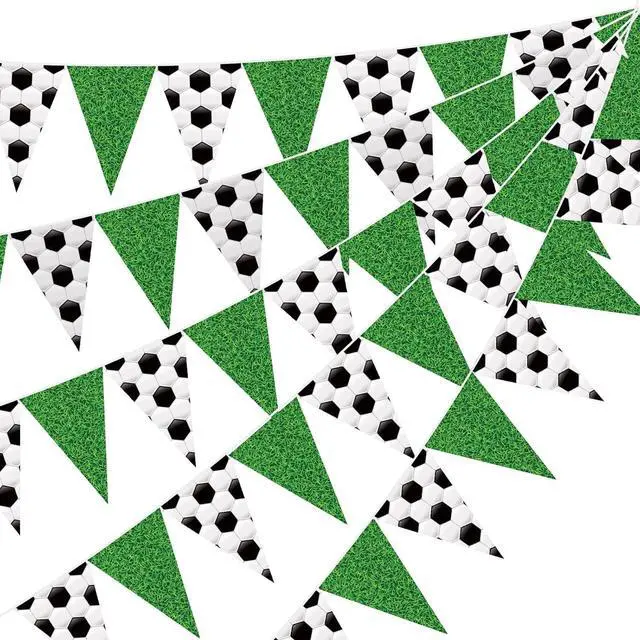 Main image of Jetec 5 Pcs 49 ft Soccer Party Decorations Pennant Banner Theme Triangle Flags Garland Bunting Banner for Soccer Fans Outdoor Indoor Home Sport Birthday Party Decorations Supplies