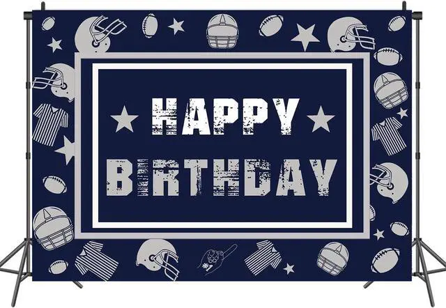 Alt view image 2 of 6 - Football Backdrop for Birthday Party 8x6FT Navy Blue Helmet Cowboy Photography Background Football Team Banner Sports Fans Party Supplies(96x72 inch)