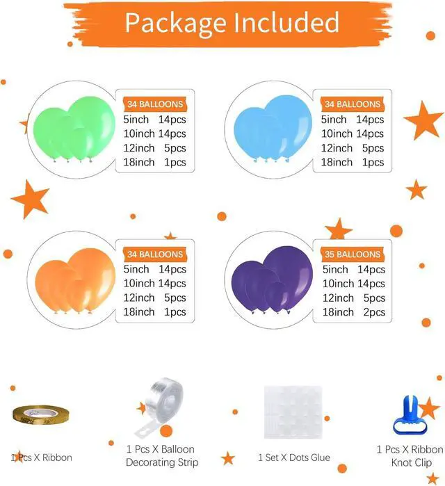 Alt view image 2 of 7 - Cartoon Dog Party Supplies - 145 Pcs Cartoon Dog Theme Balloon Garland Arch Kit, Blue Orange Purple Green Latex Balloon Arch For Kids Adventure Dog Birthday Party Supplies Decorations