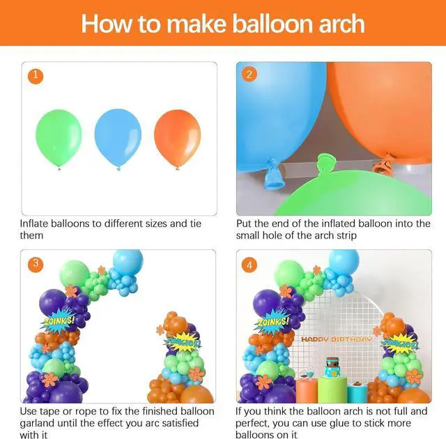 Alt view image 6 of 7 - Cartoon Dog Party Supplies - 145 Pcs Cartoon Dog Theme Balloon Garland Arch Kit, Blue Orange Purple Green Latex Balloon Arch For Kids Adventure Dog Birthday Party Supplies Decorations
