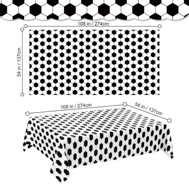 Alt view image 4 of 6 - 4 Pack Soccer Table Cloth Plastic Soccer Party Decorations Tablecloth Disposable Sports Theme Party Table Covers Soccer Theme Table Cloth for Birthday, Outdoor Picnic, BBQ, Party Supplies 54 x 108 In