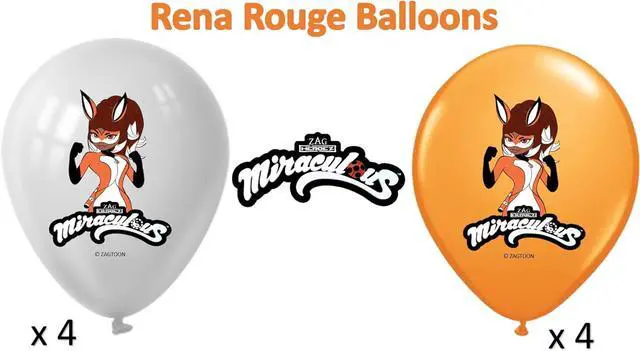 Alt view image 2 of 4 - Miraculous Ladybug Rena Rouge 12" Birthday Balloons 16 Pcs | Assorted Colors Premium Latex for Miraculous Ladybug Party Supplies and Decorations by Vision E.D.