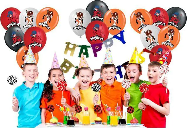Alt view image 4 of 4 - Miraculous Ladybug Rena Rouge 12" Birthday Balloons 16 Pcs | Assorted Colors Premium Latex for Miraculous Ladybug Party Supplies and Decorations by Vision E.D.