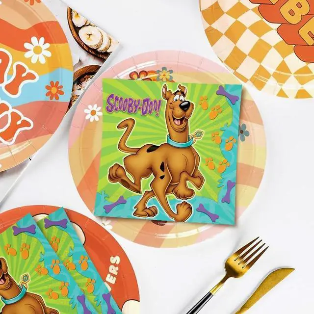 Alt view image 4 of 5 - Scooby-Doo Luncheon Napkins - 6.5" x 6.5" (16 Count), Premium Paper Napkins & Multicolor Design - Perfect For Themed Parties & Events