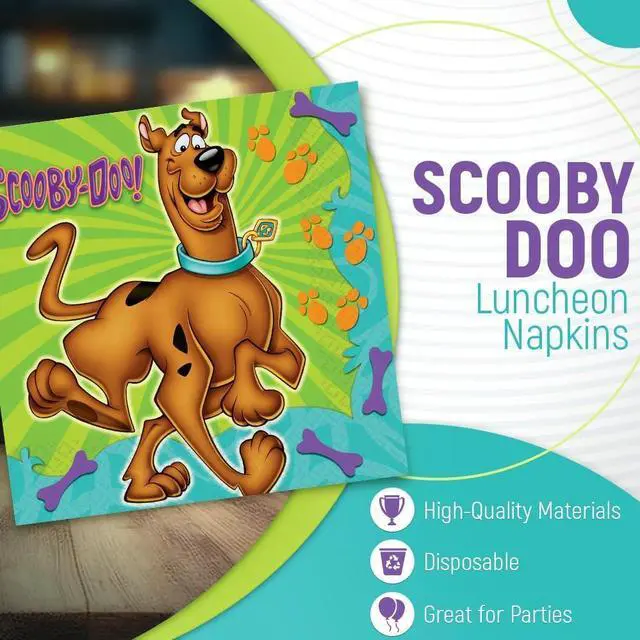 Alt view image 5 of 5 - Scooby-Doo Luncheon Napkins - 6.5" x 6.5" (16 Count), Premium Paper Napkins & Multicolor Design - Perfect For Themed Parties & Events