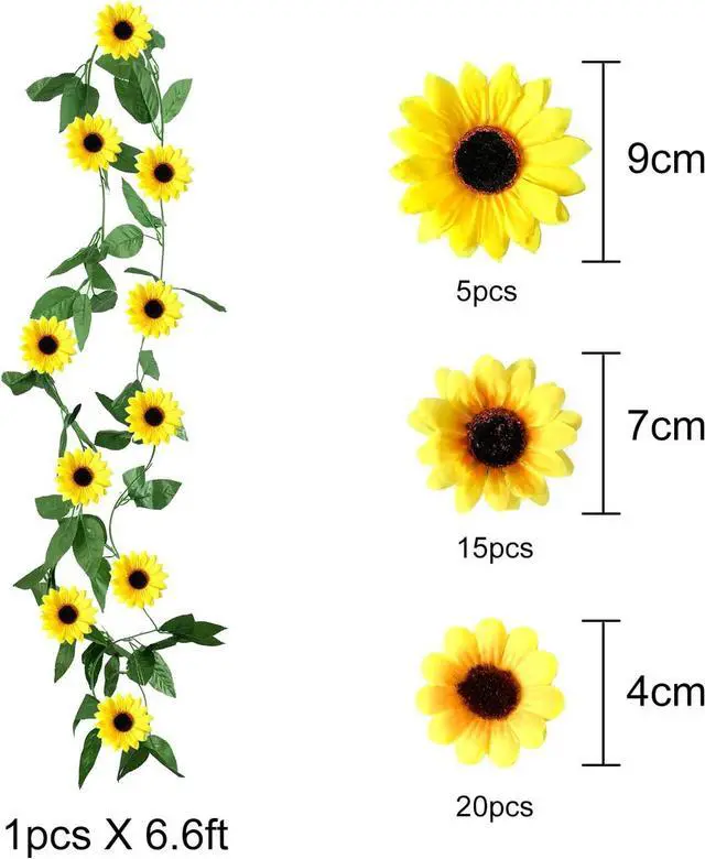 Alt view image 3 of 7 - TUPARKA Sunflower Birthday Party Decorations Kit Sunflower Banner Yellow Balloon Arch Sunflower Vine Sunflower Heads Table Covers Cake Toppers 146 Pack Sunflower Party Supplies for Baby Shower Décor