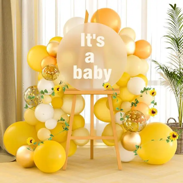 Alt view image 7 of 7 - TUPARKA Sunflower Birthday Party Decorations Kit Sunflower Banner Yellow Balloon Arch Sunflower Vine Sunflower Heads Table Covers Cake Toppers 146 Pack Sunflower Party Supplies for Baby Shower Décor