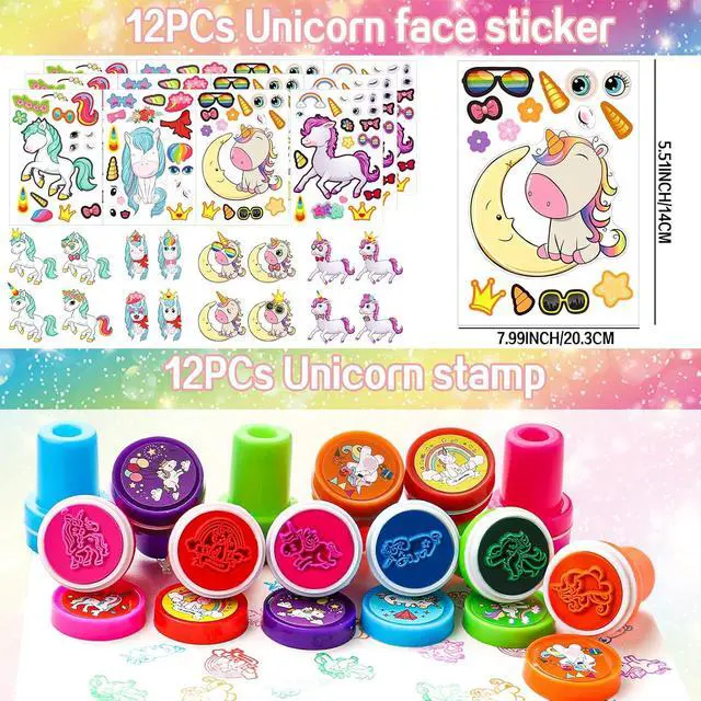 Alt view image 5 of 7 - 220Pcs Unicorn party favors for kids, Unicorns Theme Birthday party decoration with bracelet Tattoos for goodies bag Fillers Carnival Prizes, Pinata Filler