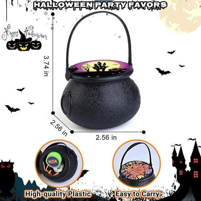 Alt view image 3 of 7 - Shemira 384 PCS Halloween Party Favors Bulk for Kids, 48 Pack Prefilled Witch Cauldrons with Halloween Toys, Halloween Goodie Bag Fillers, Halloween Party Supplies, Halloween Miniatures Novelty Toys