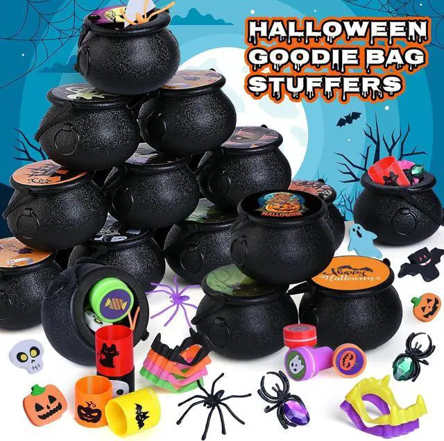 Alt view image 7 of 7 - Shemira 384 PCS Halloween Party Favors Bulk for Kids, 48 Pack Prefilled Witch Cauldrons with Halloween Toys, Halloween Goodie Bag Fillers, Halloween Party Supplies, Halloween Miniatures Novelty Toys