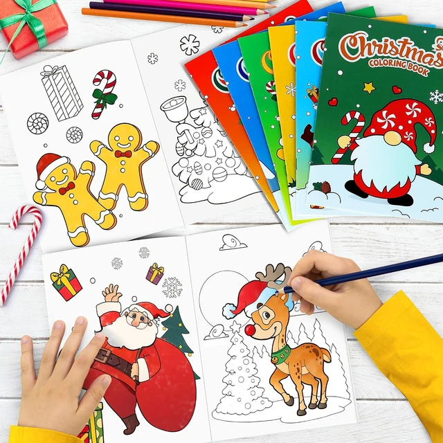 Alt view image 3 of 7 - D-FantiX 24Pack Christmas Coloring Book for Kids, Christmas Party Favors for Kids, Holiday Activities Gift for Boys Girls, Xmas Treats Prizes Stockings Goodie Bags Stuffer Filler Party Supplies