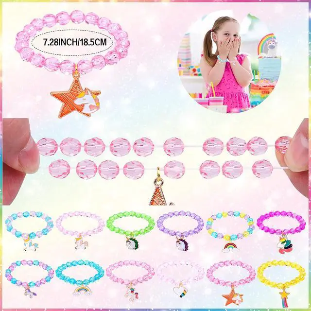 Alt view image 3 of 7 - 220Pcs Unicorn party favors for kids, Unicorns Theme Birthday party decoration with bracelet Tattoos for goodies bag Fillers Carnival Prizes, Pinata Filler