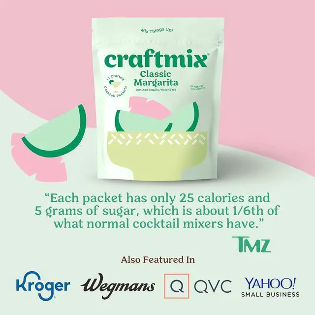 Alt view image 5 of 7 - Craftmix Classic Margarita Cocktail & Mocktail Drink Mixer, Skinny Mixes - Water Flavoring Packets - Made With Real Fruit - Vegan, Low-Carb, Low-Sugar, Non-GMO, Dairy Free, Gluten Free, 12 Pack