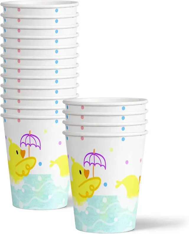 Alt view image 3 of 7 - Rubber Ducky Birthday Party Supplies Set Plates Napkins Cups Tableware Kit for 16