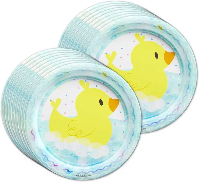 Alt view image 2 of 7 - Rubber Ducky Birthday Party Supplies Set Plates Napkins Cups Tableware Kit for 16