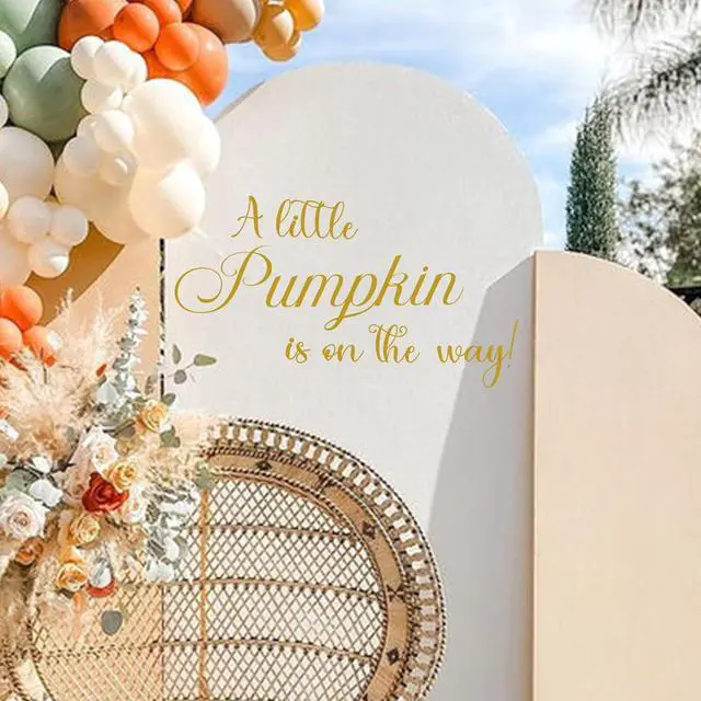 Main image of Gostman A Little Pumpkin is On The Way Balloon Arch Decal - Halloween Baby Shower Decorations,Thanksgiving Day Party Decor,Pumpkin Themed Party Supplies