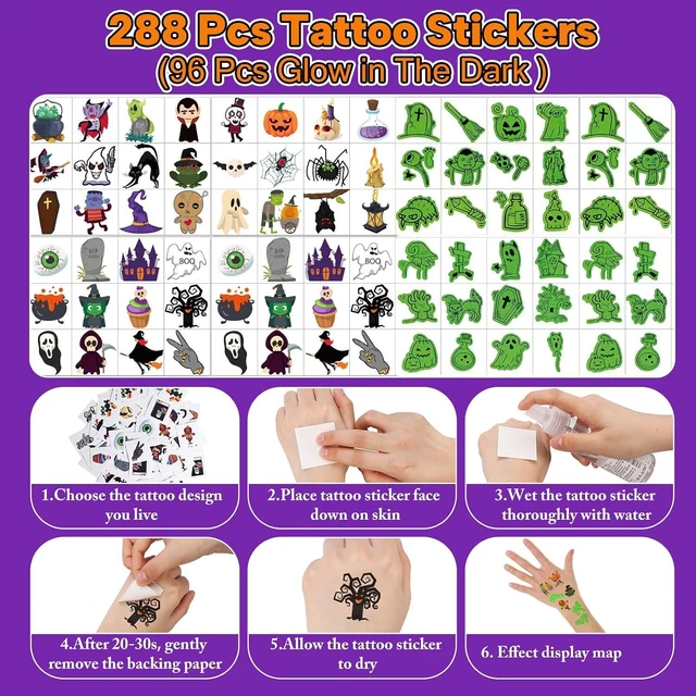 Alt view image 4 of 7 - Halloween Party Favors for Kids - 350pcs Halloween Treats Bulk for Kids, Goody Bag Fillers including Stamper Tattoos Slap Bracelets Halloween Prizes for Classroom Reward Non Candy Party Supplies