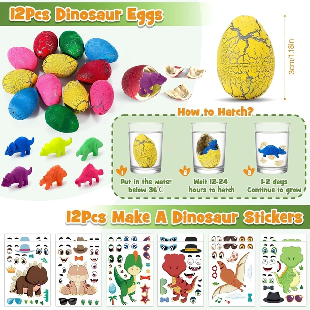 Alt view image 5 of 7 - SNLN 12 Sets Dinosaur Party Favors for Kids Birthday, Magnifying Glasses Luminous Keyring Dino Egg Sticker Dino Party Supplies with Skeleton Toy Silicone Bracelet Gift Bag Dino Theme Stuffer Fillers